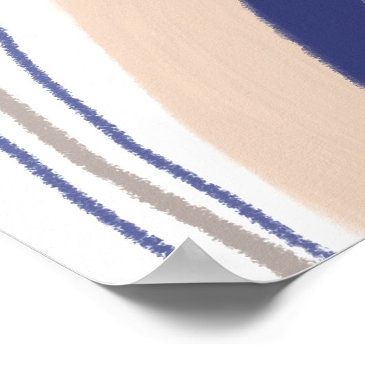 Poster Arches Boho Abstraites - Bleu et Beige (Coin)