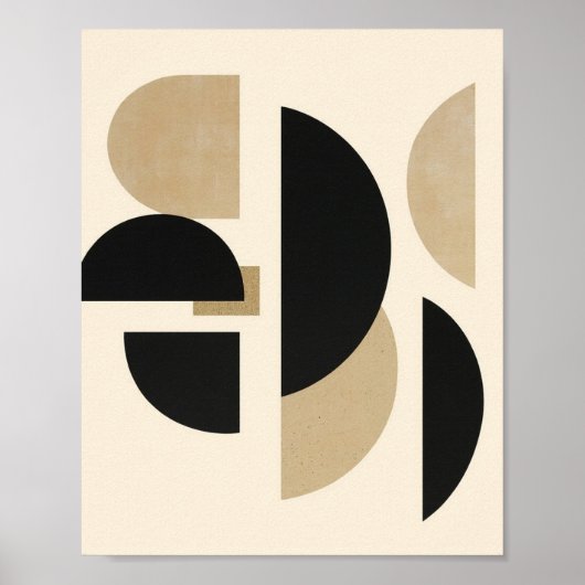 Poster Arches du désert : Composition en noir et beige (Devant)