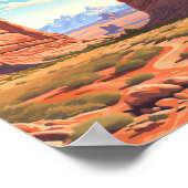 Poster Arches National Park Illustration Rétro (Coin)