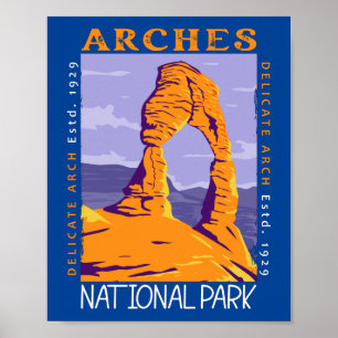 Poster Arches Parc National Delicate Arc Vintage