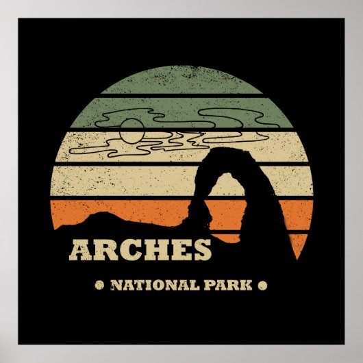 Poster Arches Parc National Utah Delicate Arch vintage (Devant)