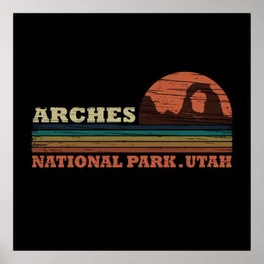 Poster Arches Parc National Utah Delicate Arch vintage (Devant)