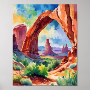 Poster Arches Parc National Utah Watercolor
