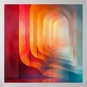 Poster Arches Rétro Lumineuses – Abstraction de la Mi-Siè