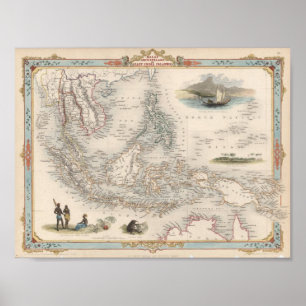 Poster Archipel malais ou îles de l'Inde orientale