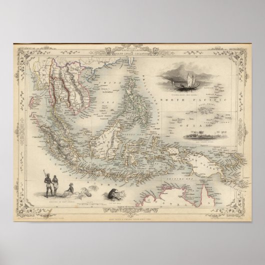 Poster Archipel malais ou îles de l'Inde orientale (Devant)