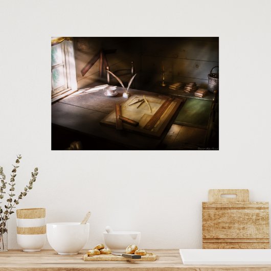 Poster Architect - Table de rédaction (Cuisine)