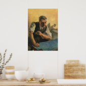 Poster Architecte d'entreprise vintage et plans de constr (Cuisine)