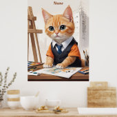 Poster Architecte sophistiqué Chat Ginger Kitten Art (Cuisine)