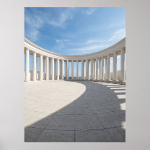 Poster Architecture à Colonnes Blanches Minimaliste