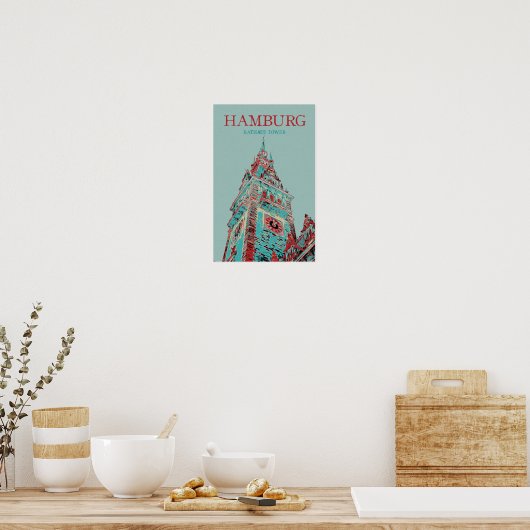 Poster Architecture allemande exceptionnelle Hambourg Cit (Cuisine)