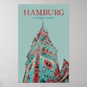 Poster Architecture allemande exceptionnelle Hambourg Cit