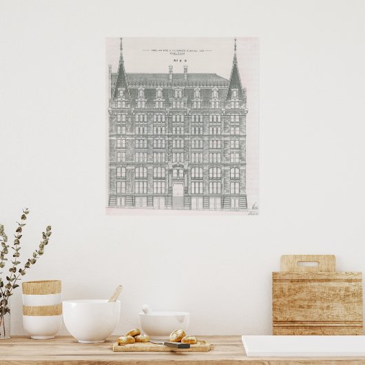 Poster Architecture Ancienne, Compagnie du Canal Delaware (Cuisine)