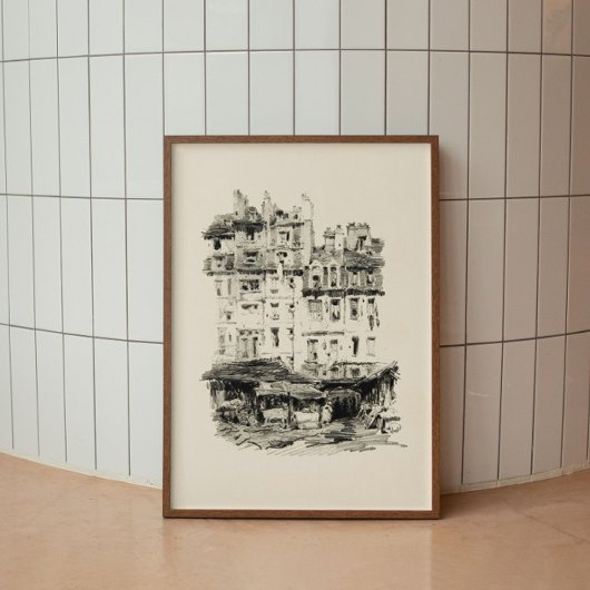 Poster Architecture antique minimaliste croquis