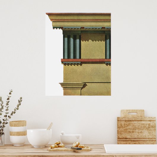 Poster Architecture Classique vintage, Temple Entablature (Cuisine)