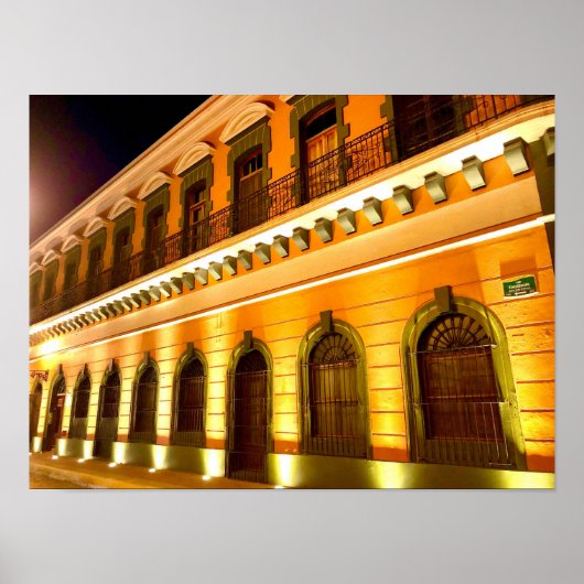 Poster Architecture coloniale Mexique coloré (Devant)