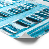 Poster Architecture d'Amsterdam, aquarelle bleue. (Coin)