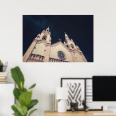 Poster Architecture d'église sur fond sombre (Bureau à domicile)