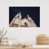 Poster Architecture d'église sur fond sombre (Cuisine)