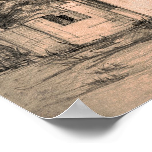 Poster Architecture Église orthodoxe antique Dessin Art (Coin)