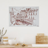 Poster Architecture flamande | Gand, Belgique (Cuisine)