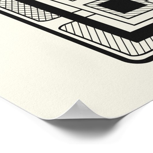 Poster Architecture géométrique Abstraite Art en Crème (Coin)