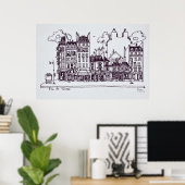 Poster Architecture Haussmann | Rue de Sevres (Bureau à domicile)
