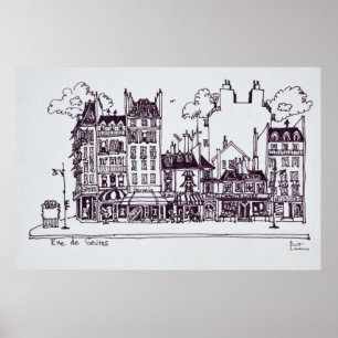 Poster Architecture Haussmann Rue de Sevres