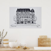 Poster Architecture Haussmannienne | Rue du Louvre, Paris (Cuisine)