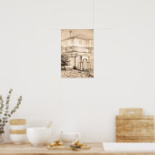 Poster Architecture Maison traditionnelle Dessin d'art (Cuisine)