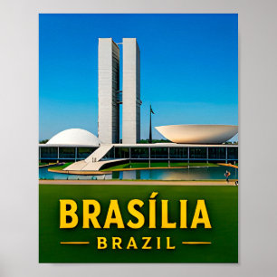 Poster Architecture moderne de Brasília et vision brésili