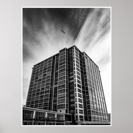 Poster Architecture Moderne de La Jolla – Art en Noir et (Devant)