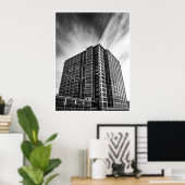 Poster Architecture Moderne de La Jolla – Art en Noir et (Bureau à domicile)