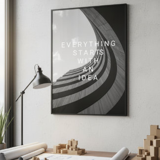 Poster Architecture Moderne Noir & Blanc Motivationnel