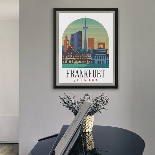 Poster Architecture Skyline de Francfort-Allemagne