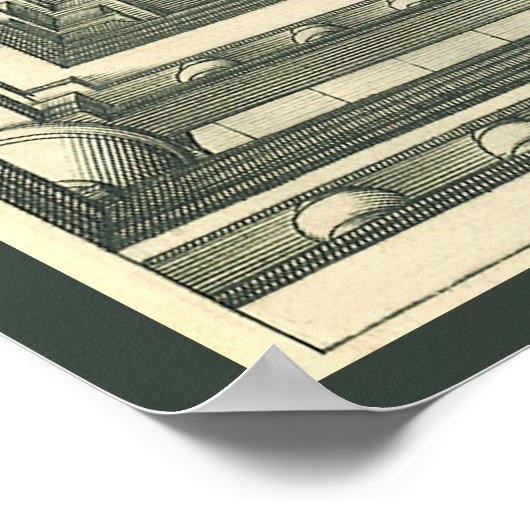 Poster Architecture vintage, Atrium Courtyard Perspective (Coin)