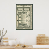 Poster Architecture vintage, Atrium Courtyard Perspective (Cuisine)