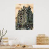 Poster Architecture vintage de l'hôtel Queen's Leicester  (Cuisine)