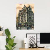 Poster Architecture vintage de l'hôtel Queens Leicester S (Bureau à domicile)