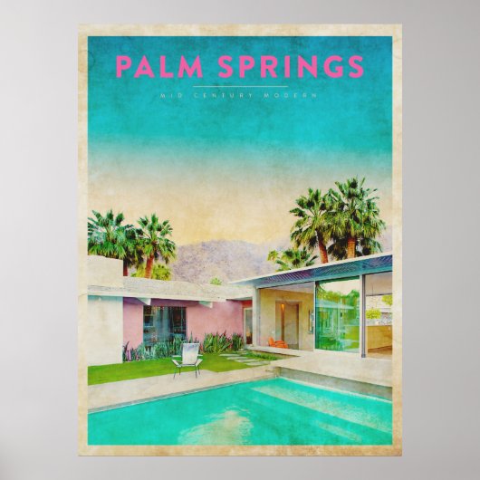 Poster Architecture vintage Palm Springs (Devant)