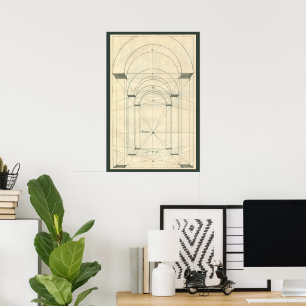 Poster Architecture vintage, Perspective Arc Renaissance