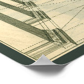 Poster Architecture vintage, Perspective Colonnes Arches (Coin)