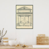 Poster Architecture vintage, Portico romain avec Colonnes (Cuisine)