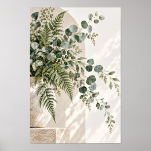 Poster Archway botanique minimaliste à l'eucalyptus et au