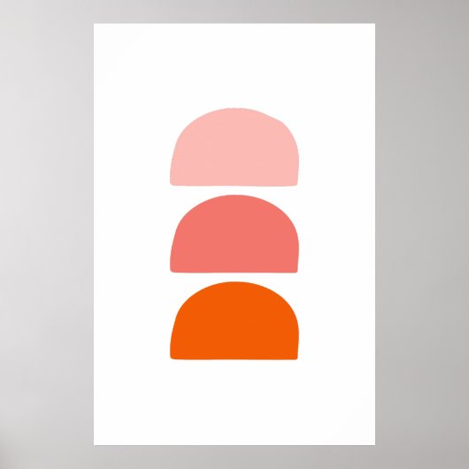 Poster Arcs Corail rose Orange (Devant)