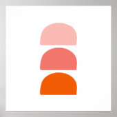 Poster Arcs Corail rose Orange (Devant)