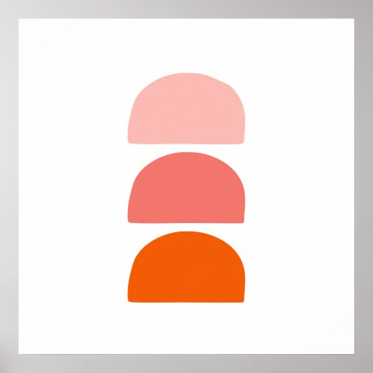 Poster Arcs Corail rose Orange (Devant)