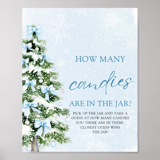 Poster Arcs de Noël Devinez combien de bonbons Baby Showe (Devant)
