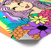 Poster Arcs-en-ciel et fleurs (Coin)