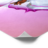 Poster Arcs-en-ciel, nuages fluides et papillon Bébé fill (Coin)